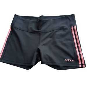 Adidas Women’s Compression Running Shorts Black Pink Stripes Size 2XL‎